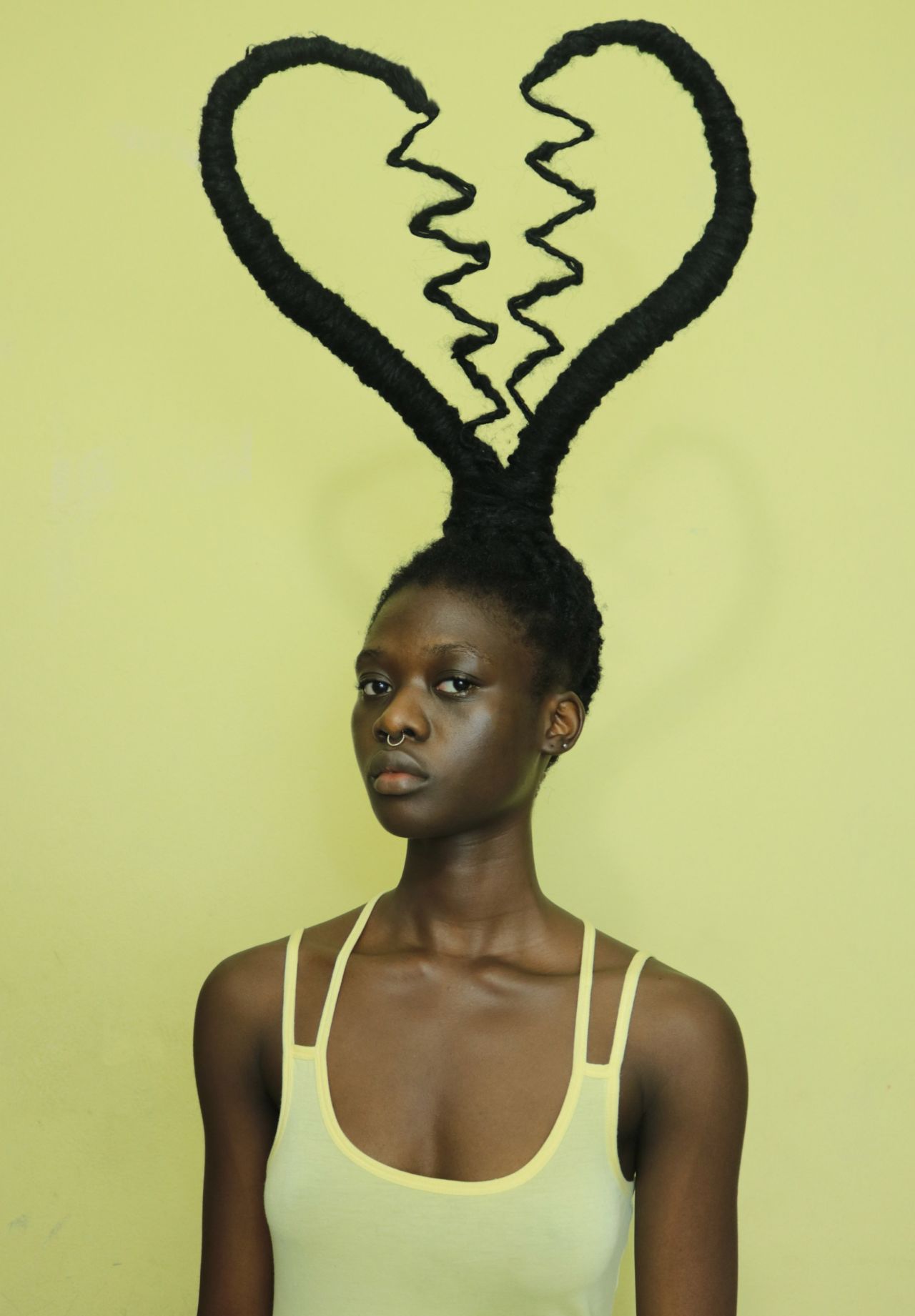 Hair sculpture created by Laetitia Ky.