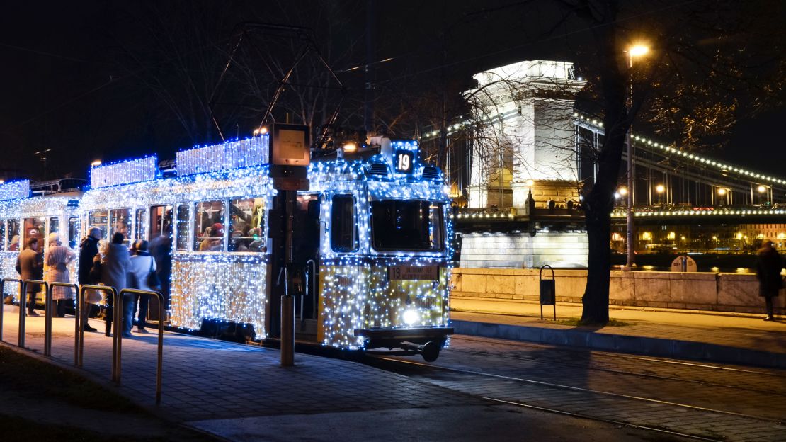 The Christmas trams are a popular city landmark.