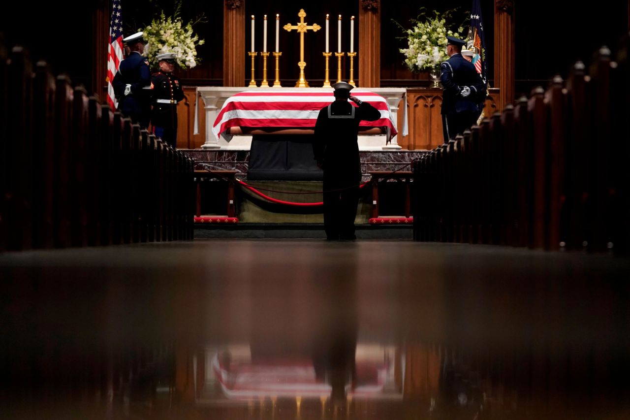 Bush's casket lies in repose at St. Martin's Episcopal Church in Houston on Wednesday, December 5.
