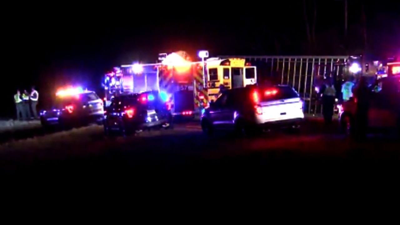 A semi truck and a school bus were involved in a crash Wednesday night near Bloomington, Illinois, police said. 