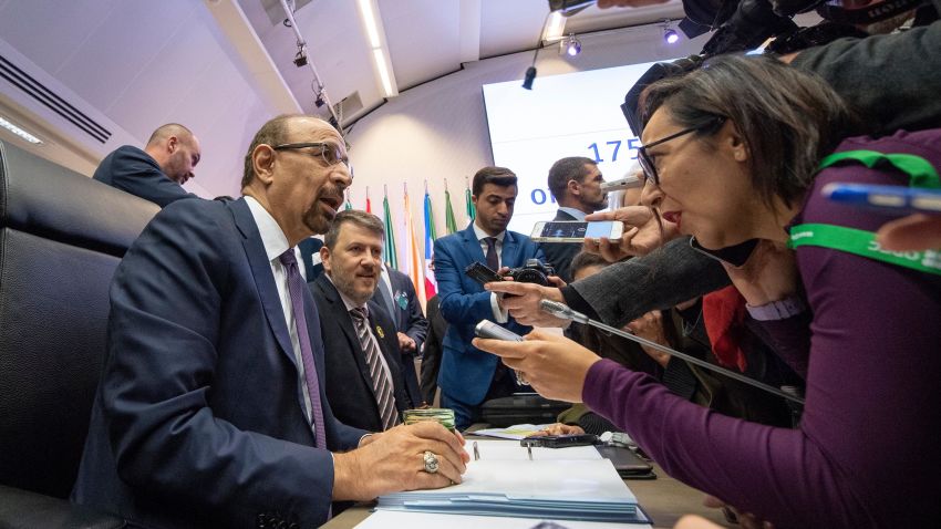 Saudi Arabia's Energy Minister Khalid al-Falih attends the 175th OPEC Conference of Organization of the Petroleum Exporting Countries (OPEC) in Vienna,Austria on December 06, 2018. (Photo by JOE KLAMAR / AFP)        (Photo credit should read JOE KLAMAR/AFP/Getty Images)