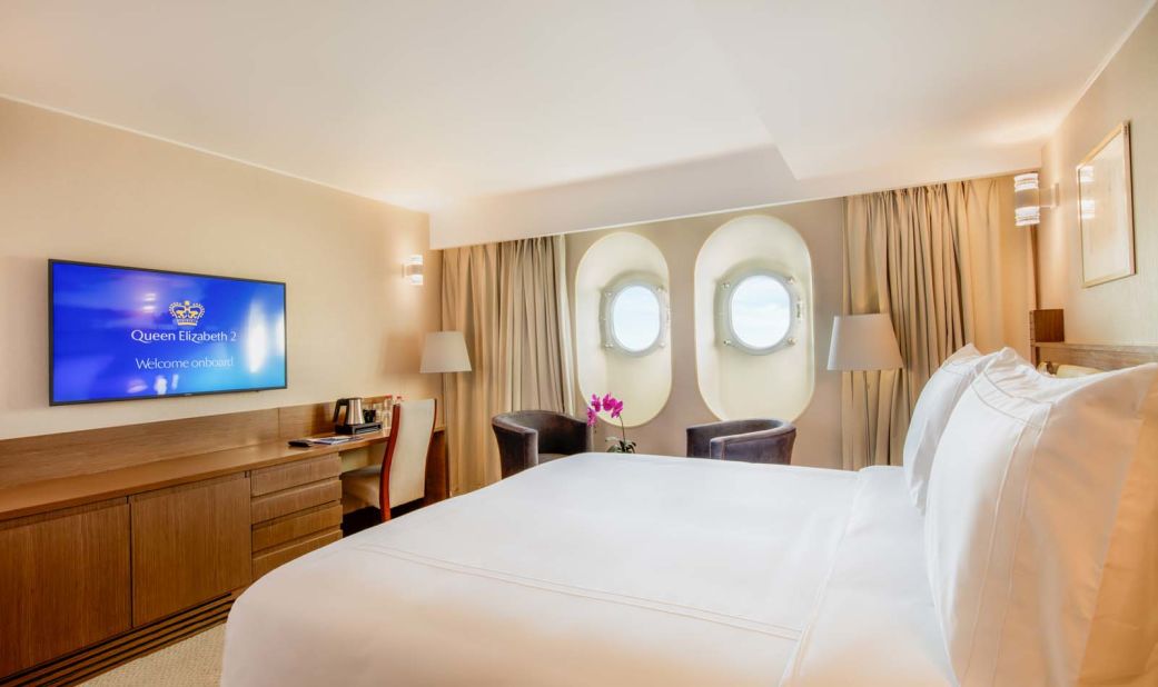 <strong>Cruise life: </strong>Suites are spacious enough for kicking back and relaxing, but guests would be remiss not to check out one of the QE2's 13 restaurants or its cinema, once the largest cinema at sea.