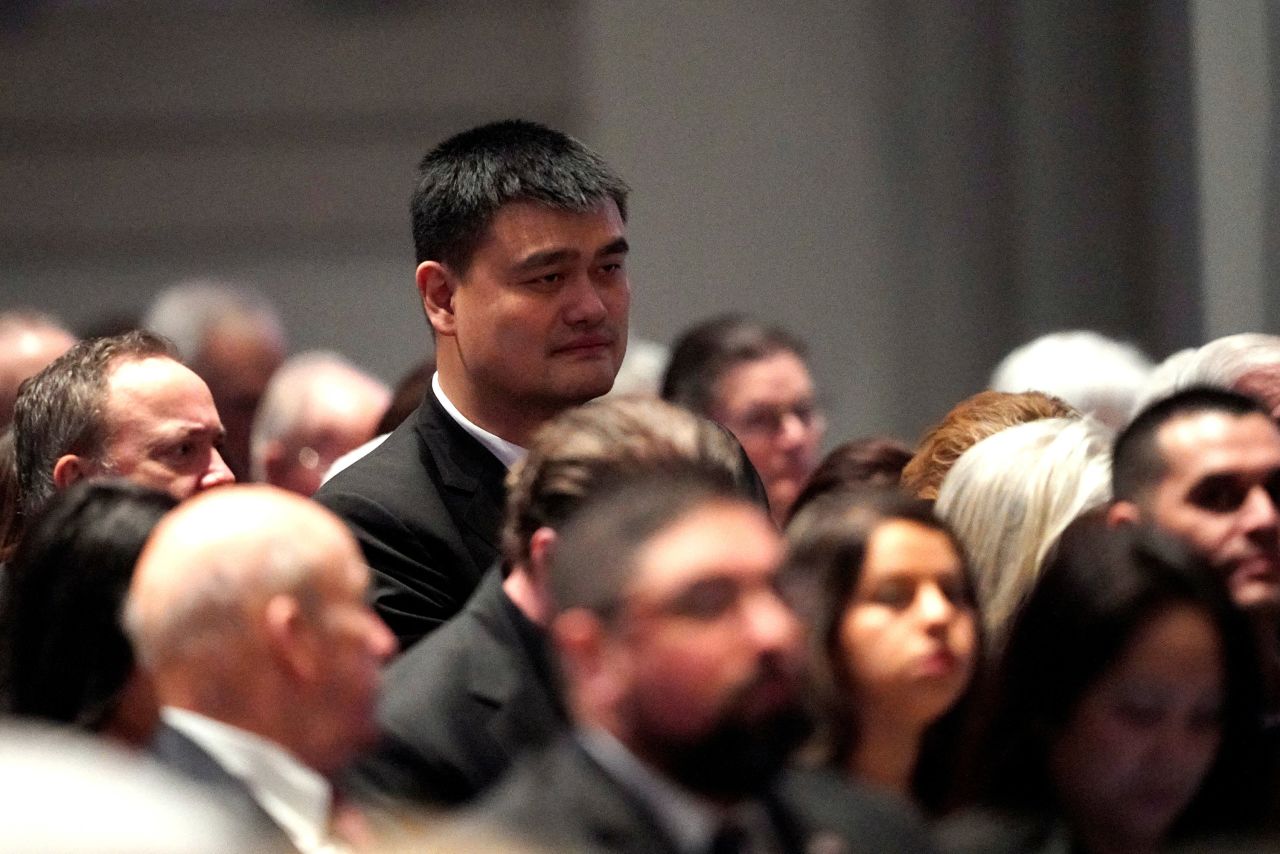 Hall of Fame basketball player Yao Ming was among those attending Bush's funeral service in Houston. Yao played in Houston for his entire NBA career.