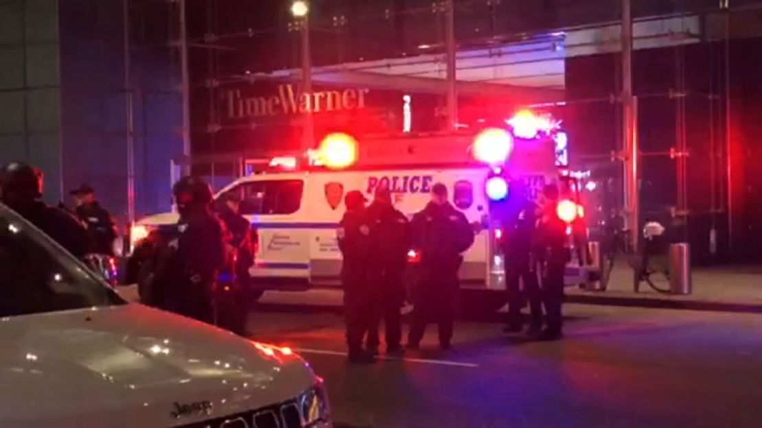 Police and firefighters arrived around 10:30 p.m. to the Time Warner Center in New York.