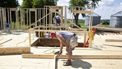 Contractors build wall frames during construction of a new Doug Phillips Construction Inc. home in Walnut, Illinois, U.S., on Wednesday, Aug. 1, 2018. The U.S. Census Bureau is scheduled to release housing starts figures on August 16. Photographer: Daniel Acker/Bloomberg via Getty Images