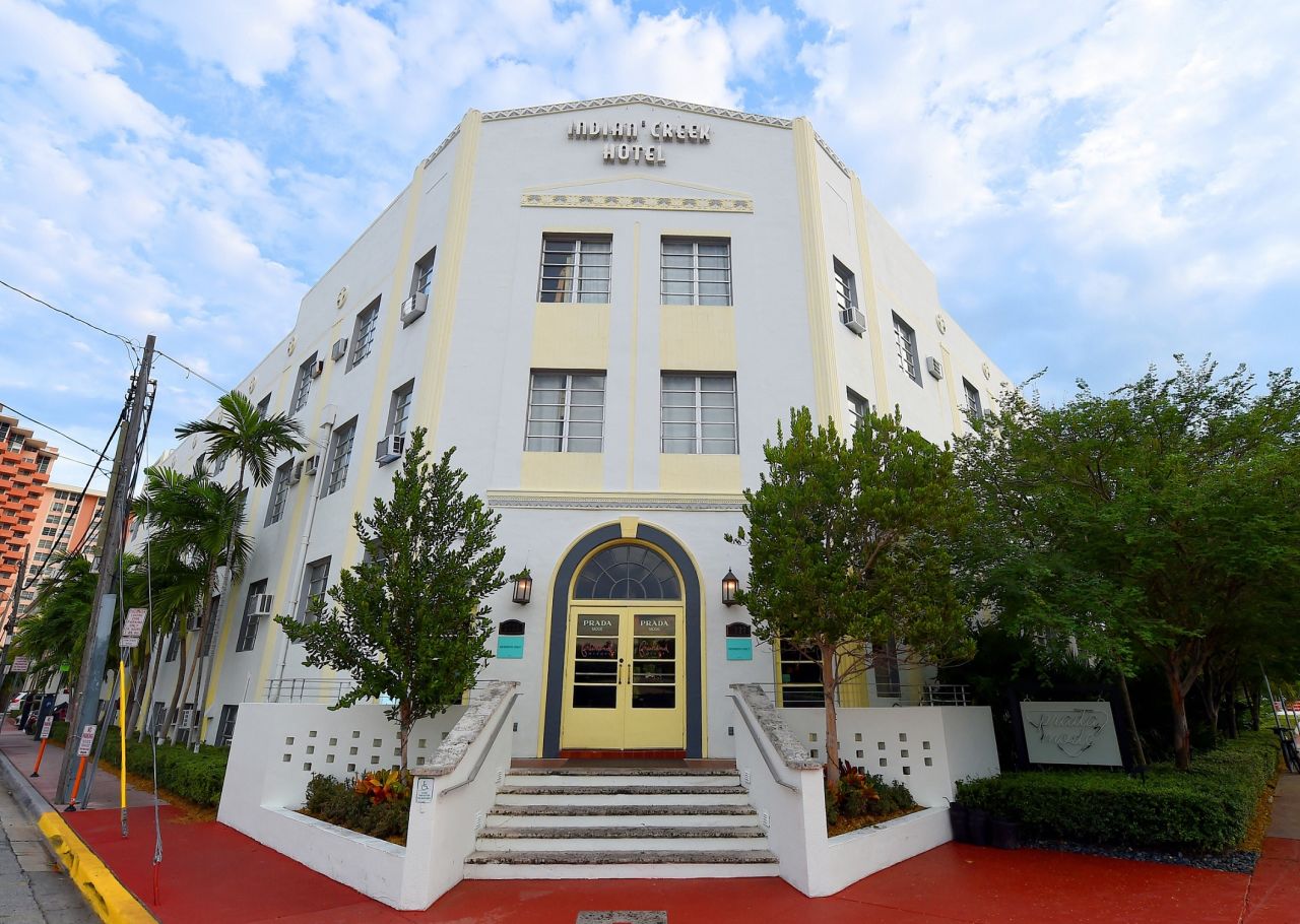 An exterior view of the Prada Mode Miami venue on December 4, 2018 in Miami, Florida.