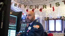 Traders work on the floor at the opening bell of the Dow Industrial Average at the New York Stock Exchange on December 6, 2018 in New York. - Wall Street opened sharply lower Thursday, joining a global stocks sell-off after the arrest of a key Chinese executive at Washington's request revived worries over trade tensions. About three minutes into trading, the Dow Jones Industrial Average had fallen 2.0 percent, nearly 500 points, to 24,532.25. The broad-based S&P 500 sank 1.9 percent to 2,648.04, while the tech-rich Nasdaq Composite Index shed 2.2 percent to 7,002.02. (Photo by Bryan R. Smith / AFP)        (Photo credit should read BRYAN R. SMITH/AFP/Getty Images)