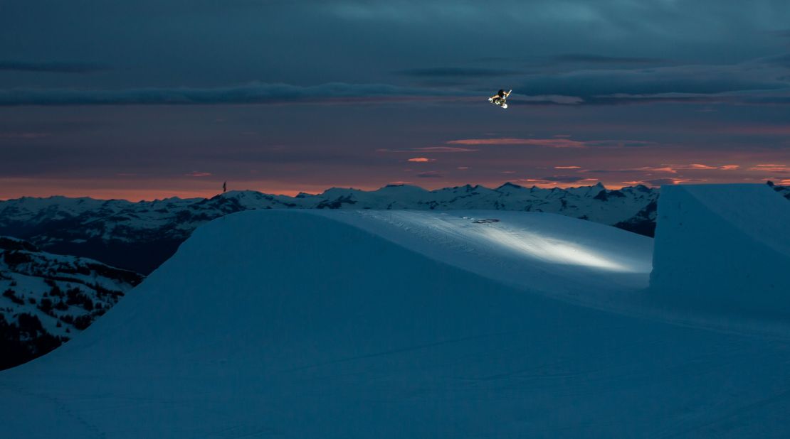 Anna Gasser flies high above Whistler-Blackcomb in Canada.