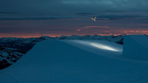 Anna Gasser flies high above Whistler-Blackcomb in Canada.