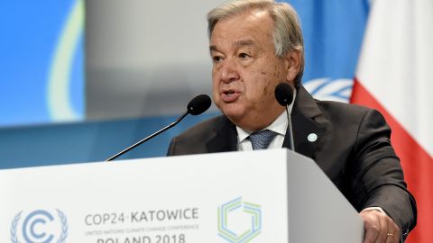 UN Secretary-General Antonio Guterres, at the opening of the COP24 conference in Katowice, Poland, on December 03.