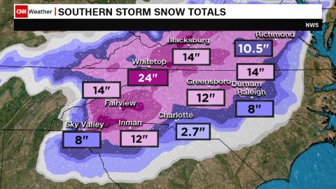 winter storm snowfall totals graphic
