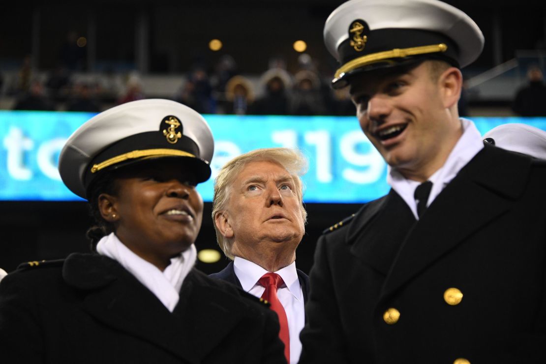 US President Donald Trump attends the annual Army-Navy football game.