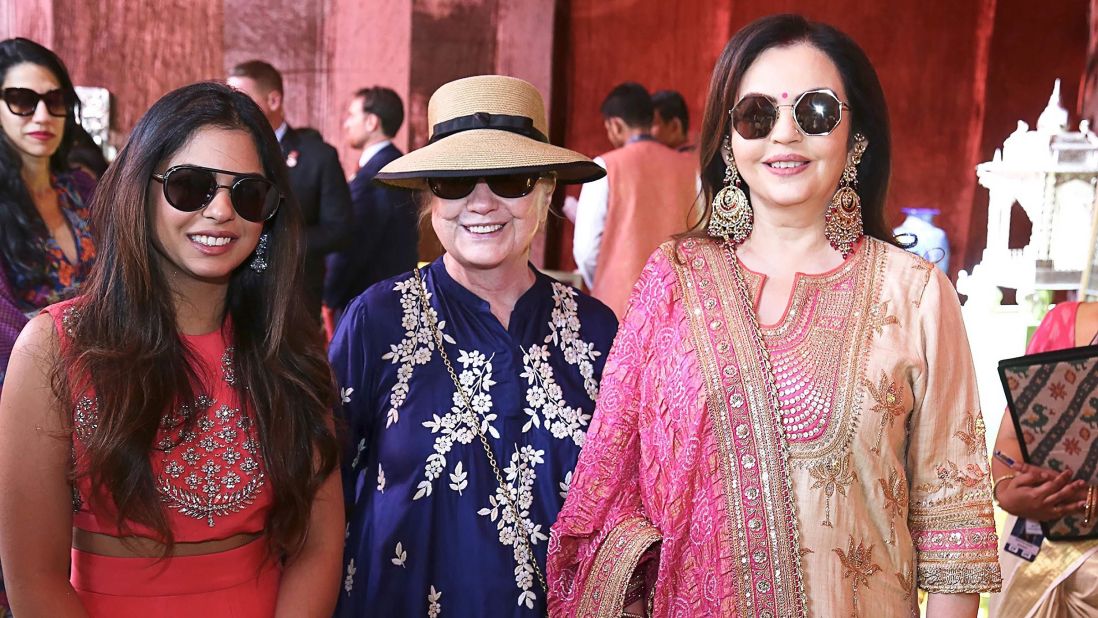 Hillary Clinton (center) was among the guests in attendance. Celebrations kicked off over the weekend at Udaipur's City Palace, a grand 16th-century complex overlooking Lake Pichola.