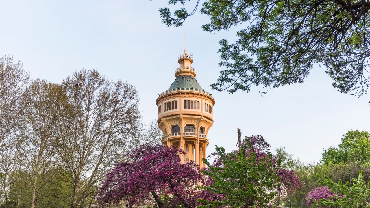 The octagonal water tower boasts an observation deck.