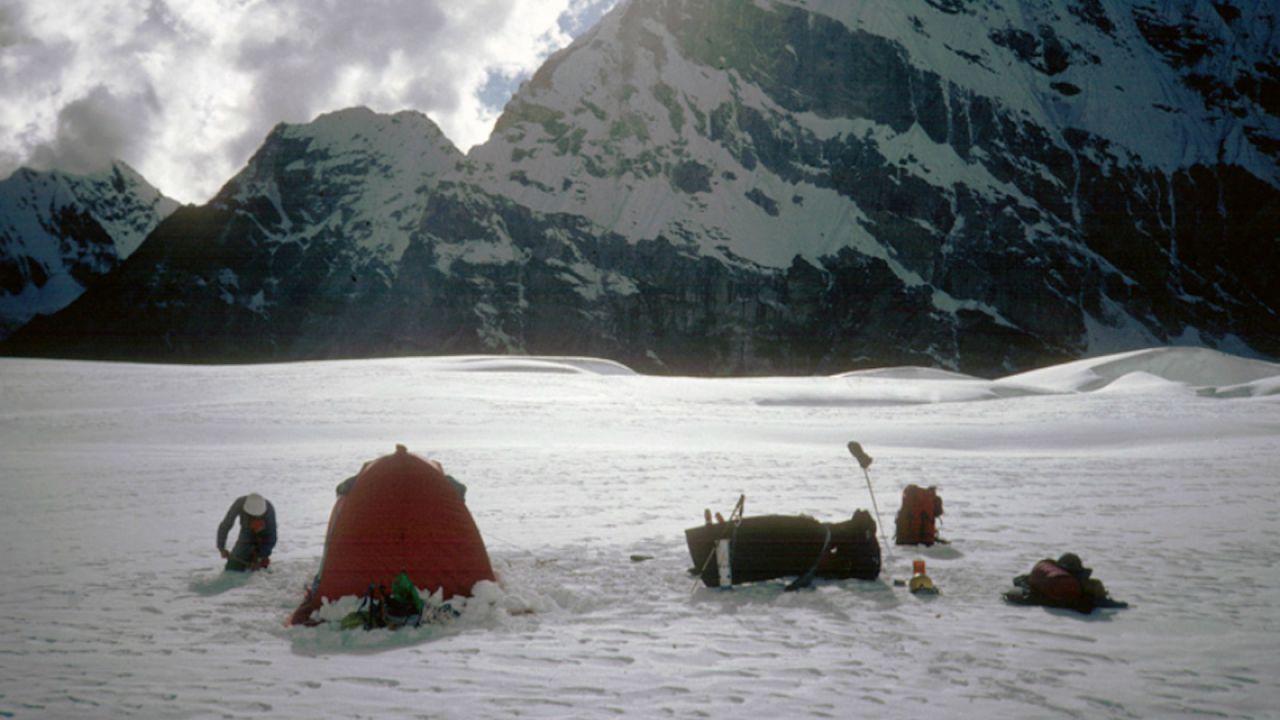 A base camp set up by the expedition.