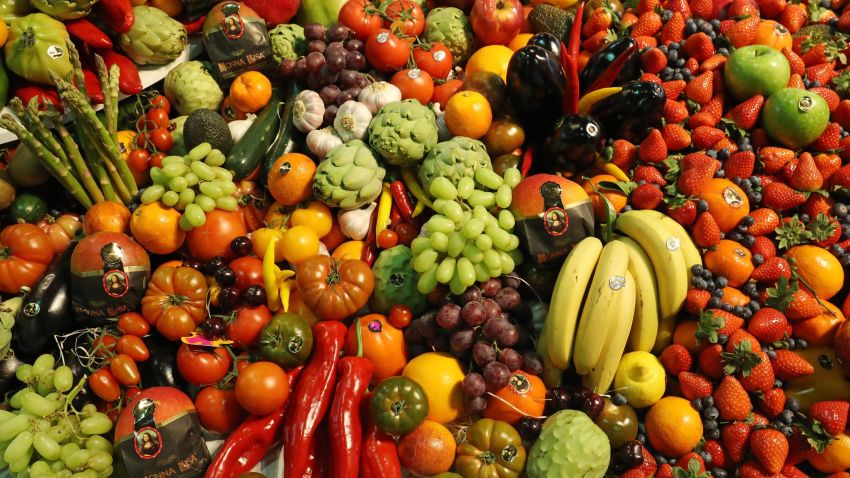 BERLIN, GERMANY - FEBRUARY 08:  Fresh fruits and vegetables lie on display at a Spanish producer's stand at the Fruit Logistica agricultural trade fair on February 8, 2017 in Berlin, Germany. The fair, which takes place from February 8-10, is taking place amidst poor weather and harvest conditions in Spain that have led to price increases and even rationing at supmermarkets for fresh vegetables across Europe.  (Photo by Sean Gallup/Getty Images)