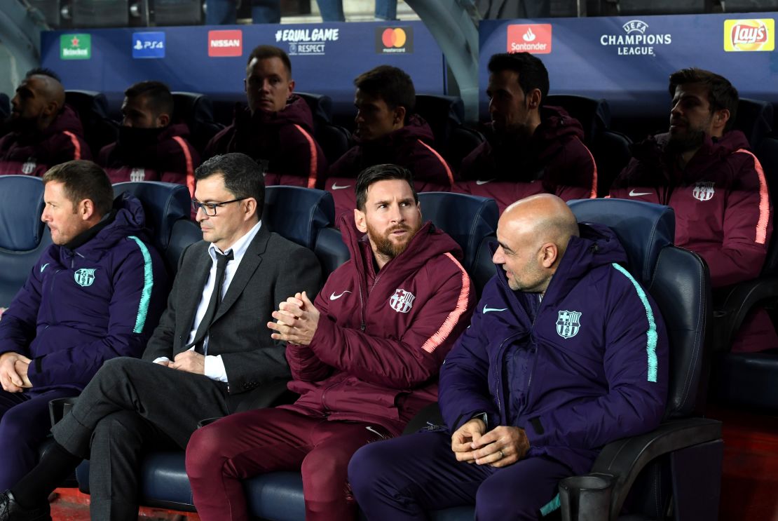 Lionel Messi began on the bench for Barcelona against Tottenham on Tuesday. 