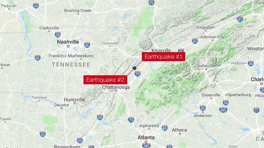 Tennessee earthquakes map 1212