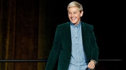 Comedian Ellen DeGeneres seen onstage during "A Conversation With Ellen DeGeneres" at Rogers Arena on October 19, 2018 in Vancouver, Canada. 
