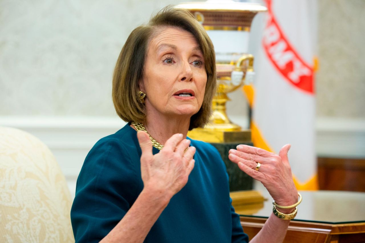 Despite the disadvantage of her soft seat, Pelosi sat ramrod straight, projecting strength right back at Trump. When Trump said, "Nancy is in a situation where it's not easy for her to talk right now, and I understand that," referring to her upcoming leadership election, Pelosi pushed back. "Mr. President, please don't characterize the strength that I bring to this meeting as the leader of the House Democrats who just won a big victory," she shot back at him.