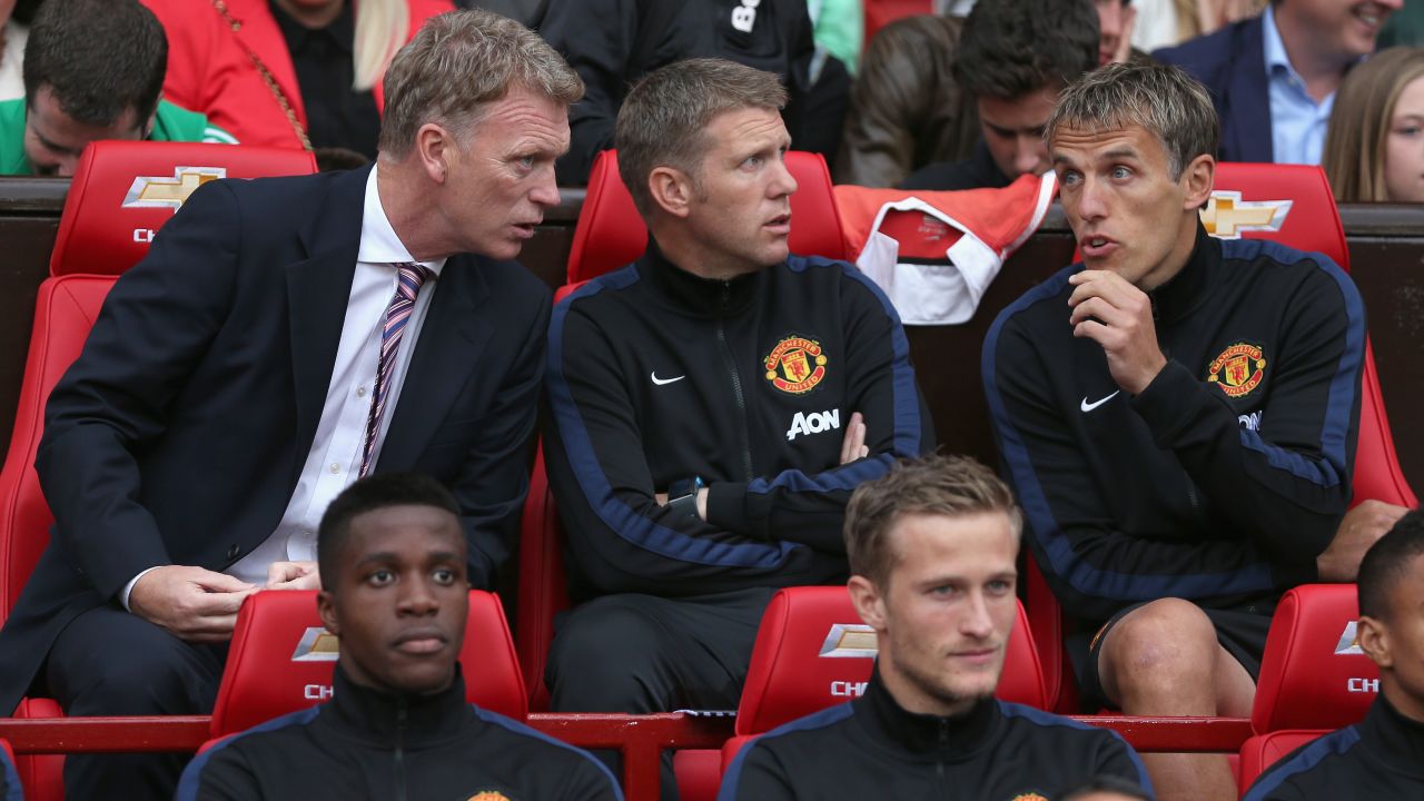 Neville had returned to Old Trafford as coach under David Moyes' management.