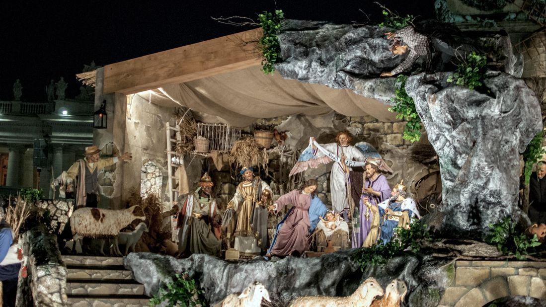 <strong>Vatican City: </strong> A 2,000-year-old story combines with a modern message with a crib and Christmas tree in St. Peter's Square. The crib was the work of Maltese artist Manuel Grech, with a reference to the tragedy of migrants who drowned in the Mediterranean while fleeing violence in the Middle East.