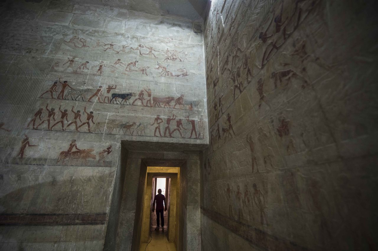 <strong>Saqqara necropolis: </strong>The Tomb of Ti is located at the Saqqara necropolis south of Cairo.