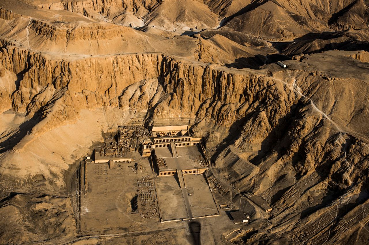 <strong>Temple of Hatshepsut: </strong>An aerial picture taken from a hot air balloon shows the Temple of Hatshepsut.