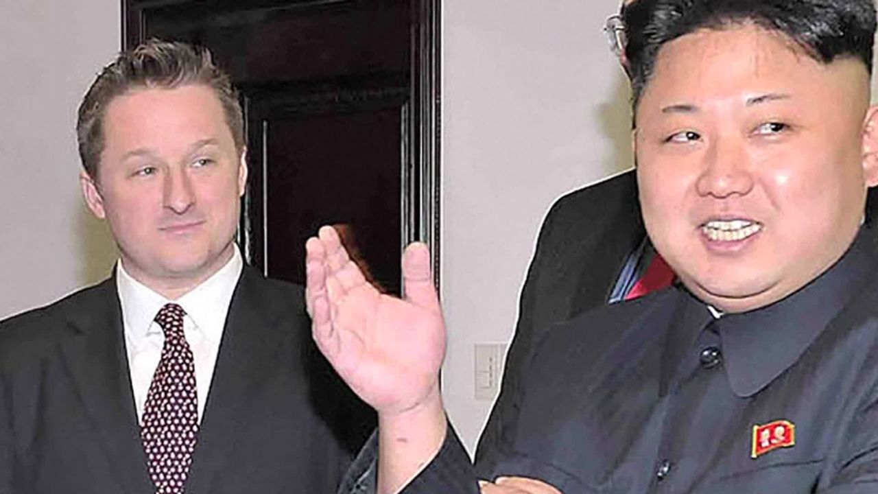 Canadian Michael Spavor is seen with North Korean leader Kim Jong Un in 2014.