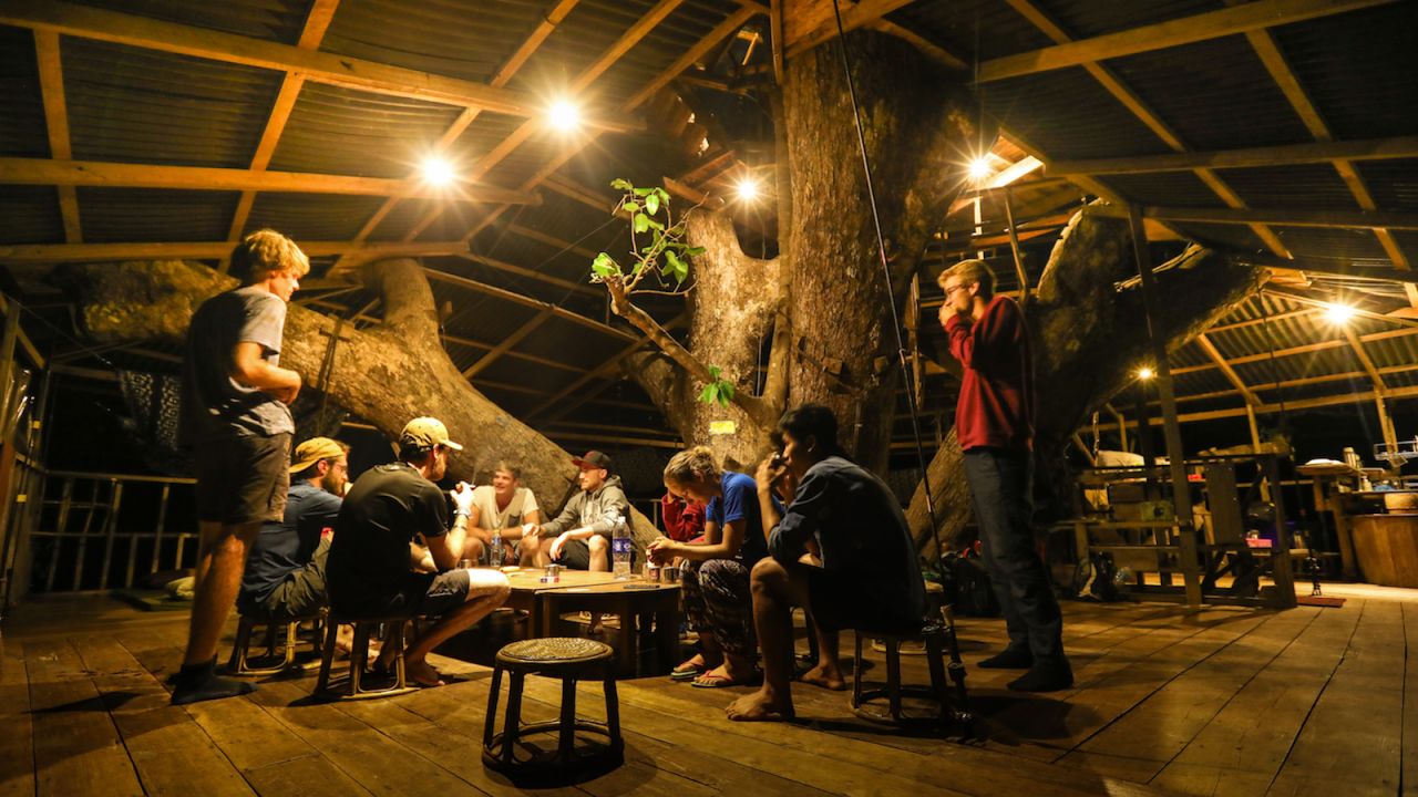 All eight treehouses are equipped with electric lights.