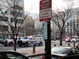 Guy Dickinson tweeted this photo of  police at 17th Street and K Street Northwest in Washington, DC on Thursday afternoon.
