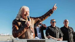 Richard Branson celebrates first Spaceflight