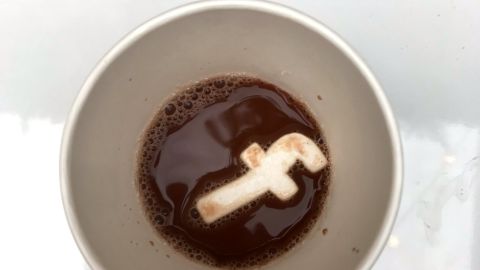 The hot chocolate topped with marshmallows in the shape of the "F" in Facebook's logo that the pop-up event served was available for only one day.