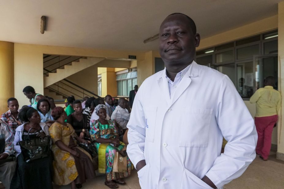 Alfred Andama, a doctor involved in the project, at Kiruddu General Hospital.