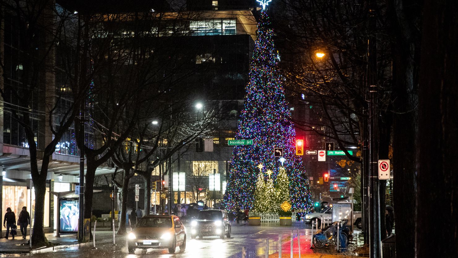 A Christmas tree in Vancouver. 