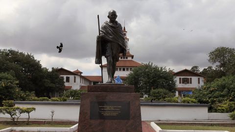 A Mahatma Gandhi statue sparked protests after its 2016 unveiling at the University of Ghana in Accra.