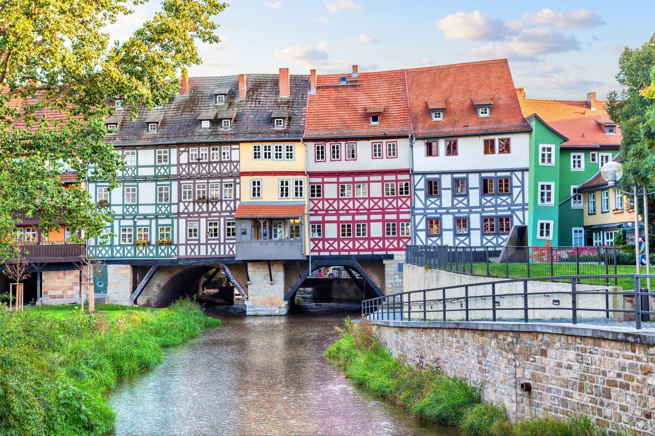 <strong>Krämerbrück:</strong> Erfurt is home to the Krämerbrücke, or Merchants' Bridge. The small span is completely lined with tiny, picture-perfect timber houses that make it the longest inhabited bridge in the world.