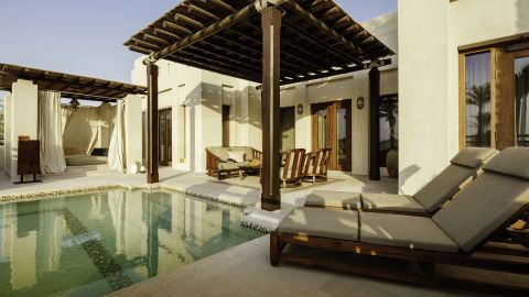 The Jumeirah Al Wathba's lavish villas have private plunge pools that open directly out onto the desert.