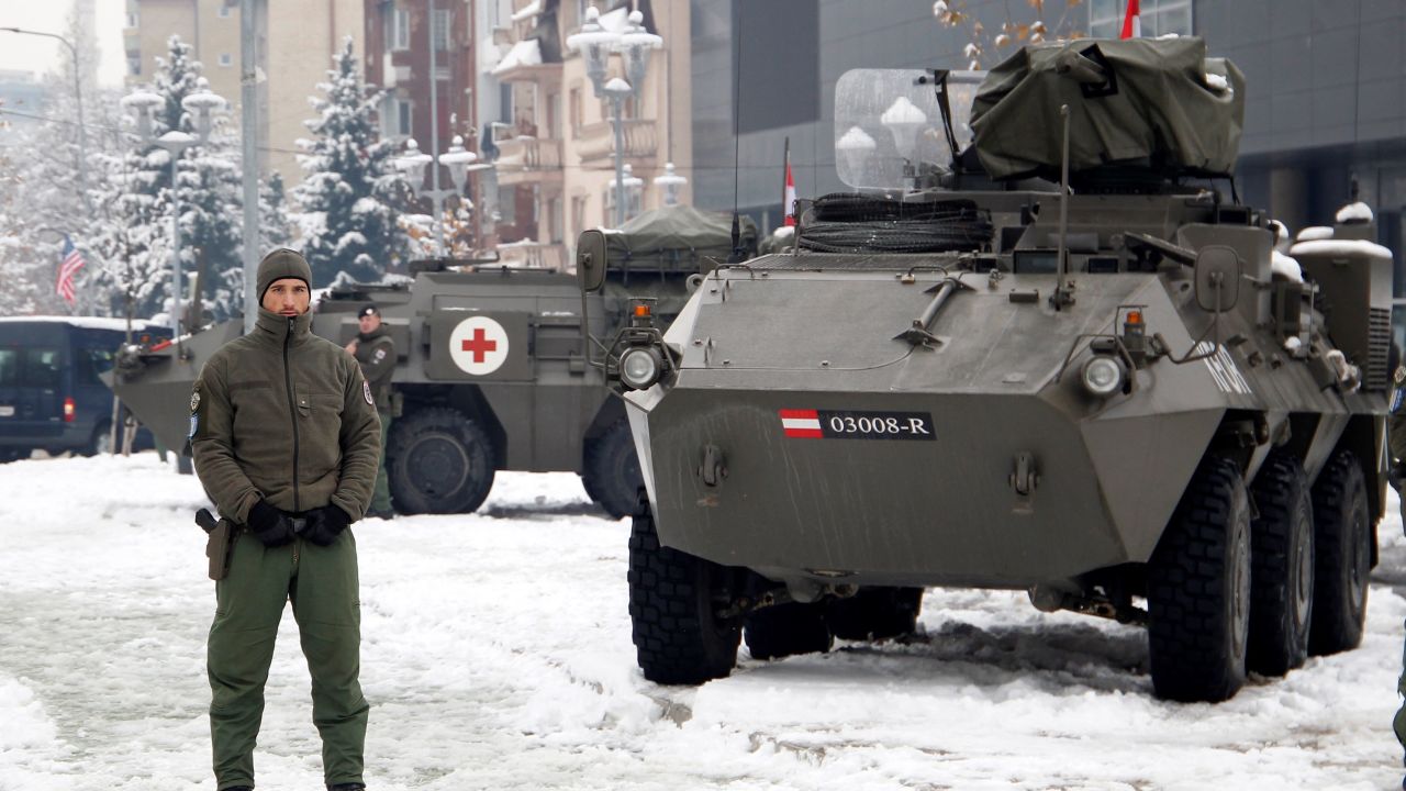 Kosovo has been guarded by NATO-led peacekeeping troops since it attempted to break away from Belgrade two decades ago.