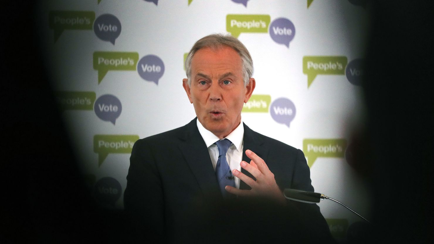 Tony Blair advocated a new referendum at a speech at the British Academy in London.