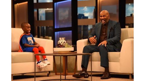 Austin visits Steve Harvey's show.