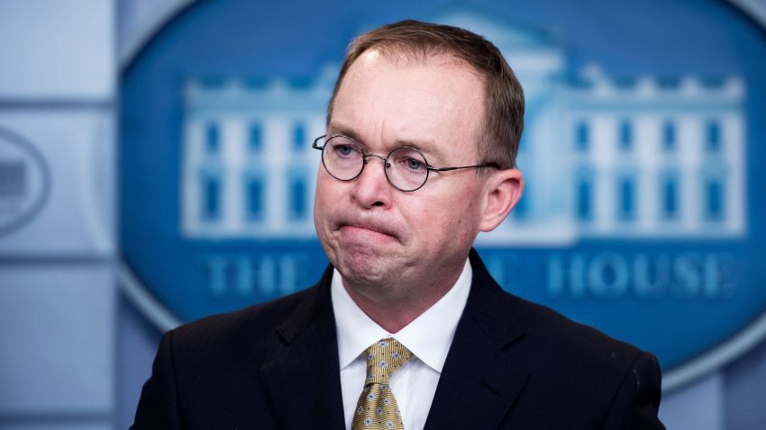 Mick Mulvaney, Director of the Office of Management and Budget, listens to questions during a briefing at the James S. Brady Press Briefing Room of the White House on January 20, 2018 in Washington, DC. / AFP PHOTO / Brendan Smialowski        (Photo credit should read BRENDAN SMIALOWSKI/AFP/Getty Images)
