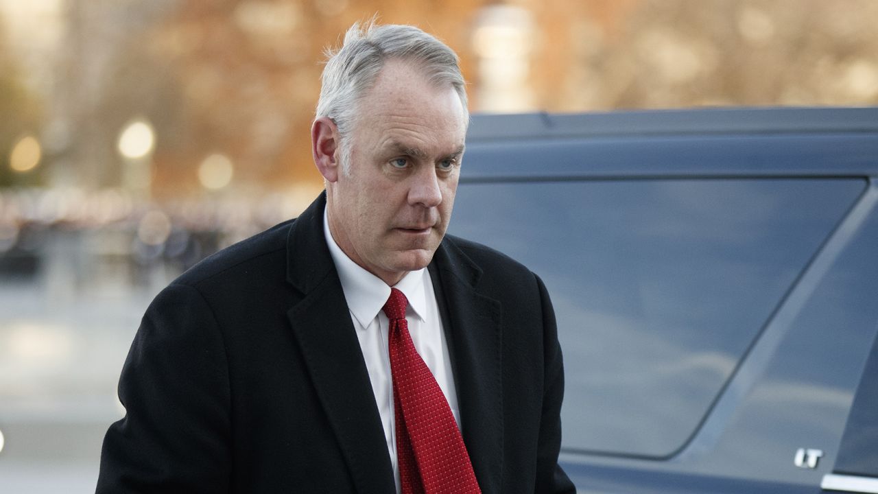 WASHINGTON, DC - DECEMBER 03:   US Secretary of the Interior Ryan Zinke arrives at the US Capitol prior to the service for former President George H. W. Bush on December 03, 2018 in Washington, DC. A WWII combat veteran, Bush served as a member of Congress from Texas, ambassador to the United Nations, director of the CIA, vice president and 41st president of the United States. A state funeral for Bush will be held in Washington over the next three days, beginning with him lying in state in the U.S. Capitol Rotunda until Wednesday morning. (Photo by Shawn Thew - Pool/Getty Images)