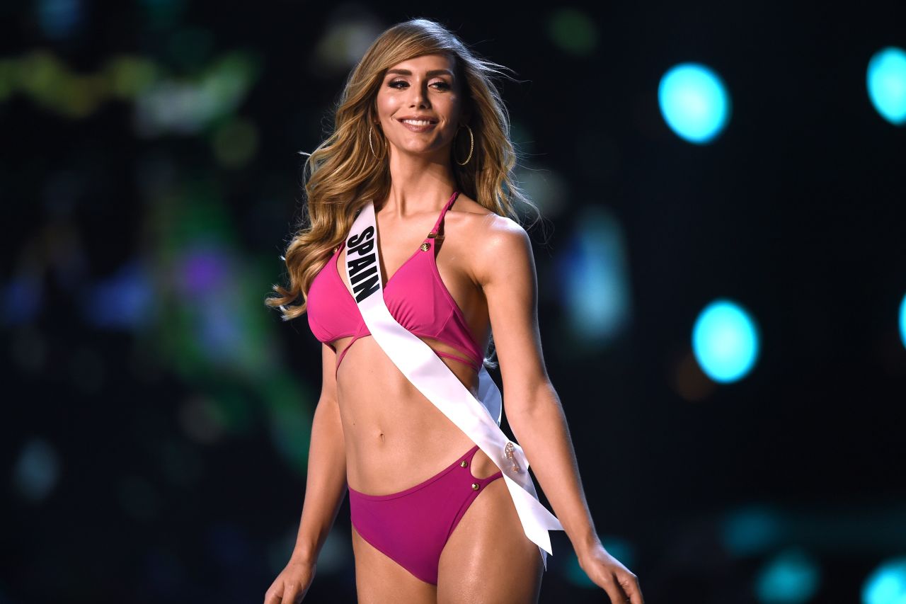 Angela Ponce of Spain competes in the swimsuit competition during the 2018 Miss Universe pageant in Bangkok on December 13, 2018.
