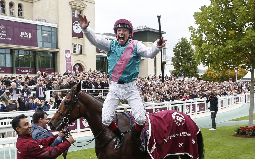Europe's richest race is the Prix de l'Arc de Triomphe, the epitome of Parisian chic at the revamped Longchamp racecourse.  In 2018, the winner earned $3.2 million out of a fund of $5.6M.  Legendary jockey Frankie Dettori (pictured) holds the record for most race wins (six), including dual triumphs on Enable. 