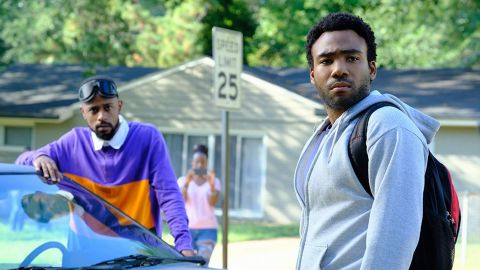 Donald Glover, right, and Lakeith Stanfield in "Atlanta," the critically-acclaimed series that will be coming to an end after Season 4. 