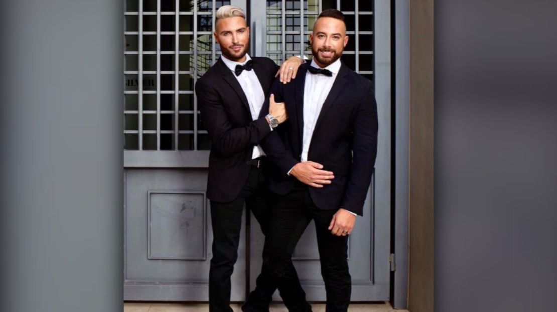 Matt Jacobi, right, and fiancé Nick Caprio want stores to carry doll wedding sets that represent the LGBT community. 