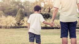 Father and son are walking in the garden at sunset with vintage color tone; Shutterstock ID 758330698; Job: CNNie Design Website