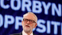 Britain's opposition Labour Party Leader Jeremy Corbyn addresses delegates at the annual Confederation of British Industry (CBI) conference in central London, on November 19, 2018.