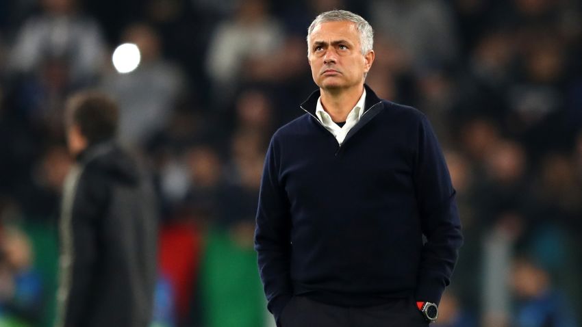 TURIN, ITALY - NOVEMBER 07:  Jose Mourinho, Manager of Manchester United looks on whilst his players warm up ahead of the UEFA Champions League Group H match between Juventus and Manchester United at Juventus Stadium on November 7, 2018 in Turin, Italy.  (Photo by Michael Steele/Getty Images)